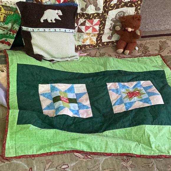 Vintage Other - ⚜️ Handmade Lap Quilt or Wall Hanging Forest Green OOAK  🪶